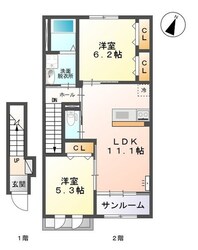 メルヴェーユⅡの物件間取画像